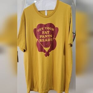 Ruby's Rubbish Mustard Yellow Graphic Tee with Burgundy Print